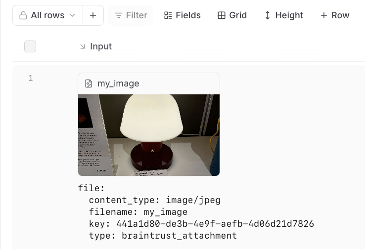 Screenshot of attachment inline in a playground